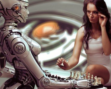 Woman Robot Chess