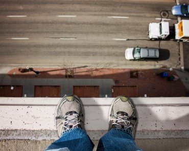 Standing on top of a building looking down Acrophobia