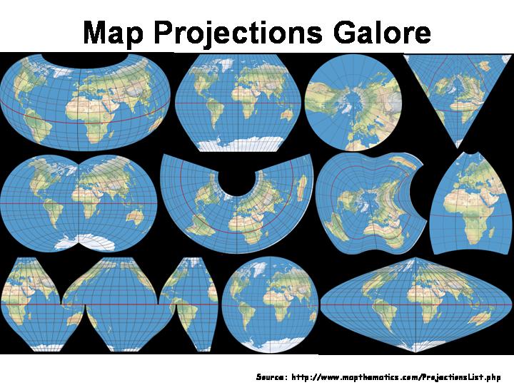 map projections: corrected world map
