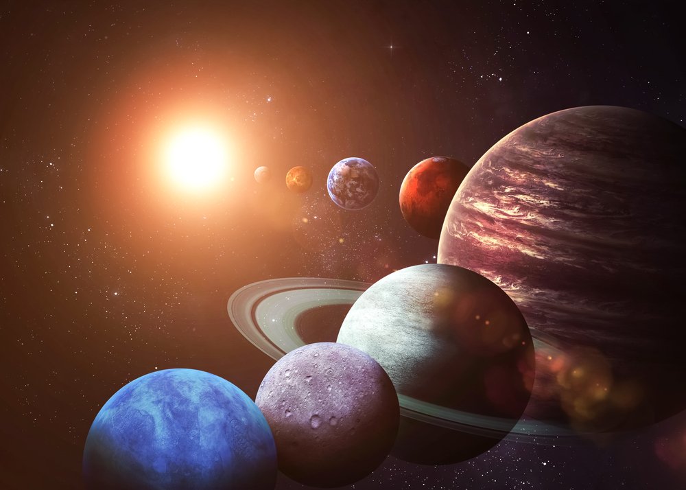 Solar system and space objects. Elements of this image furnished by NASA - Image