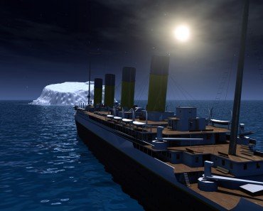 titanic and iceberg
