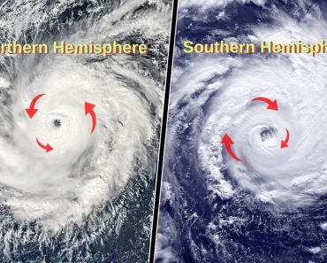 Difference in directions of hurricanes in northern hemisphere and southern hemisphere