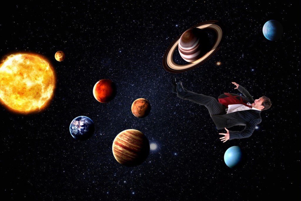 Man in solar system all planets