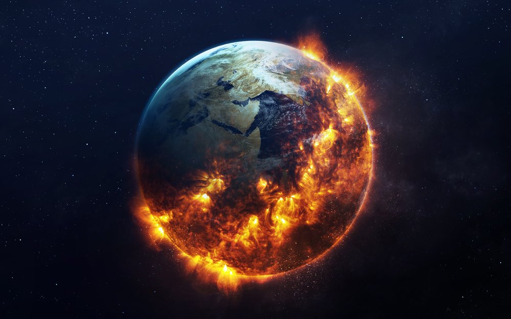 Earth burning