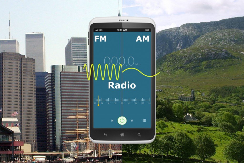 Mobile showing FM AM modulation