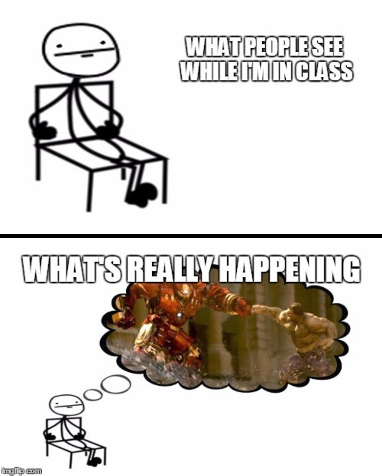 Dreaming in class meme