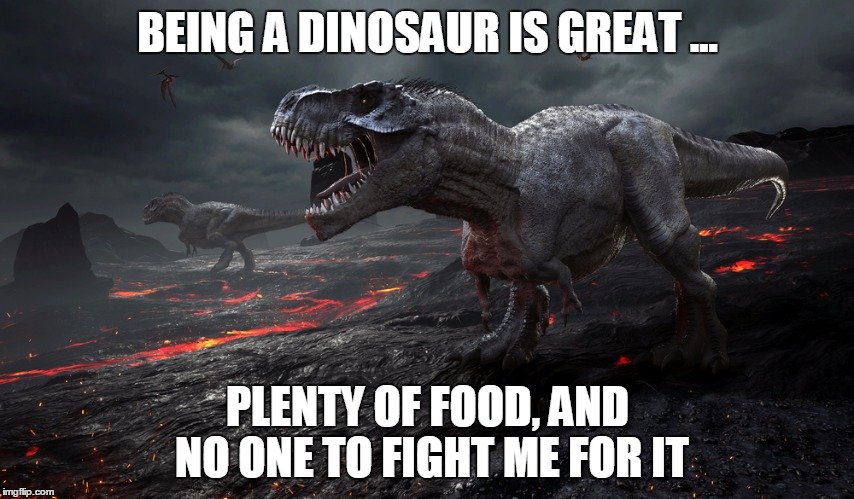 3D rendering of the extinction of the dinosaurs. meme