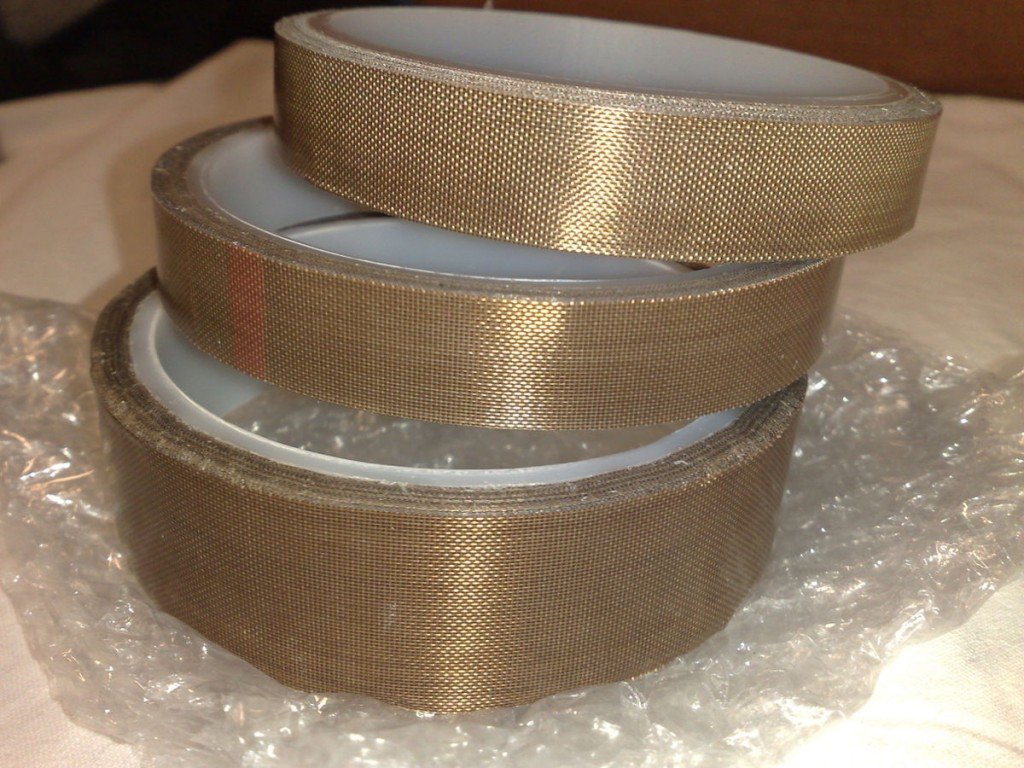 PTFE tapes with pressure-sensitive adhesive backing, rolls of 15 and 25 mm widths