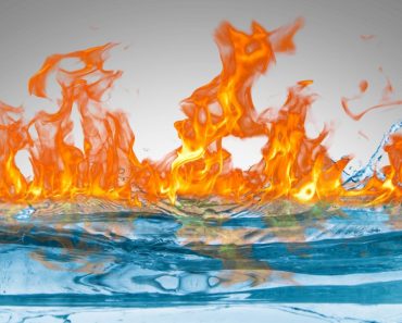 Fire burning water