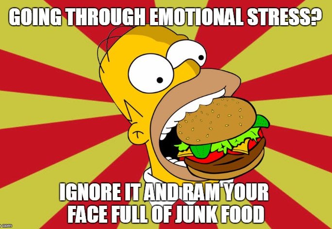 Homer Eating Junk Food Hamburger_