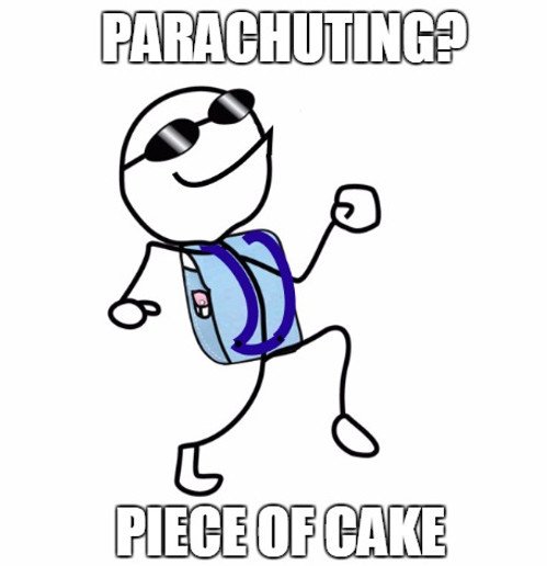 Parachuting piece of cake