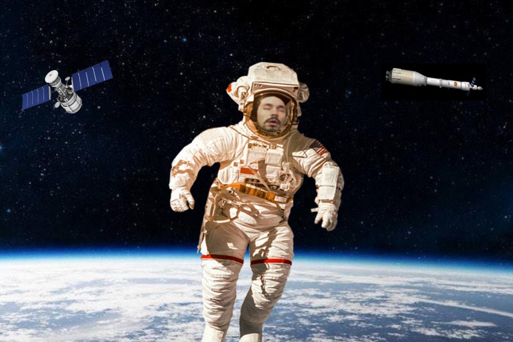 Dead astronaut in space rocke satellite rocket earth surface atmosphere oxygen life breath