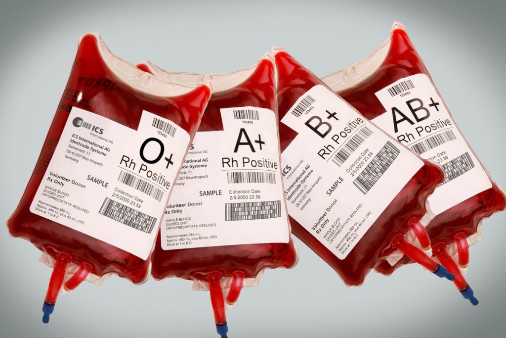 different blood group bags