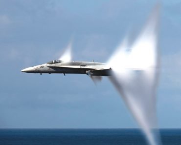 Military jet plane sonic boom