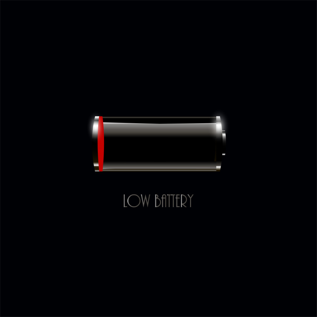 Low battery icon on black background for web and mobile(Street7studio)s