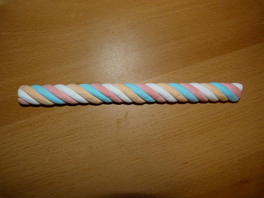 Colourful twisted marshmallow