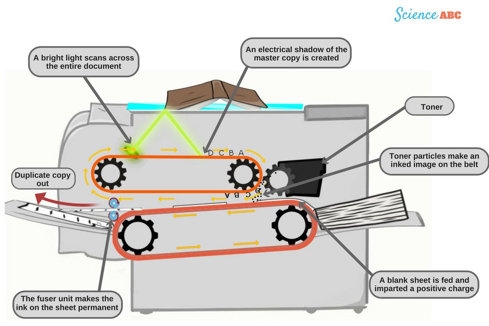 Photocopier diagram (Working of photocopier)