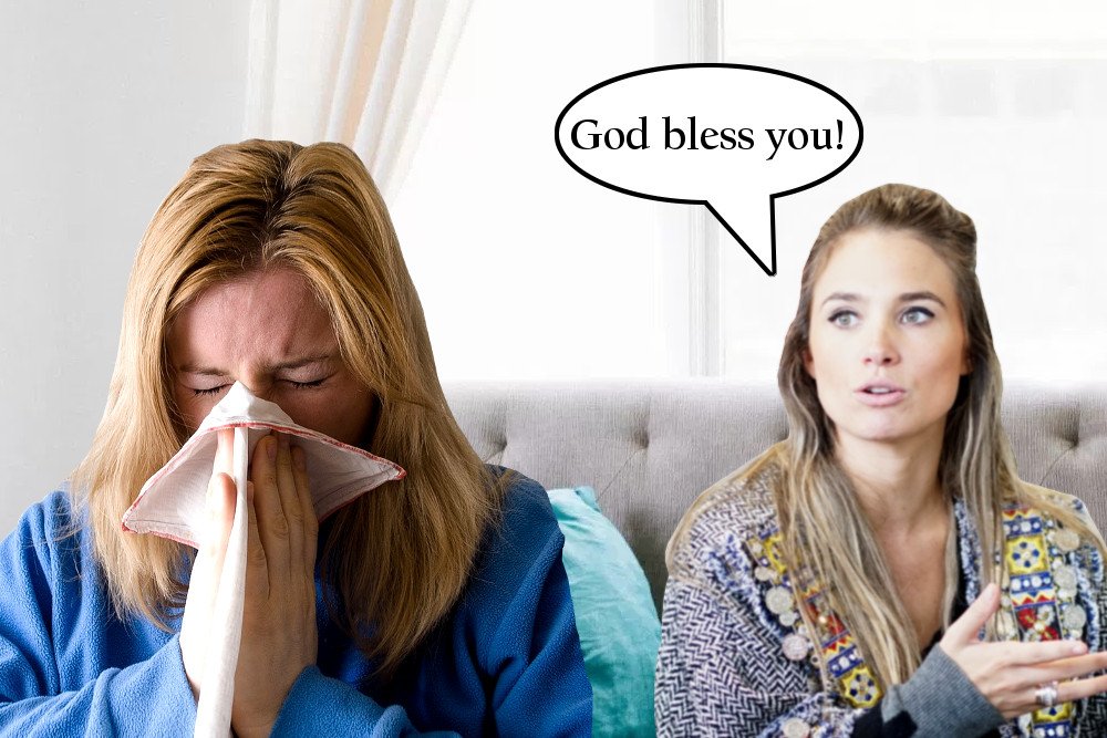 Woman Sneezing blessing