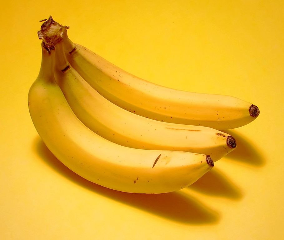 Banana with yellow background