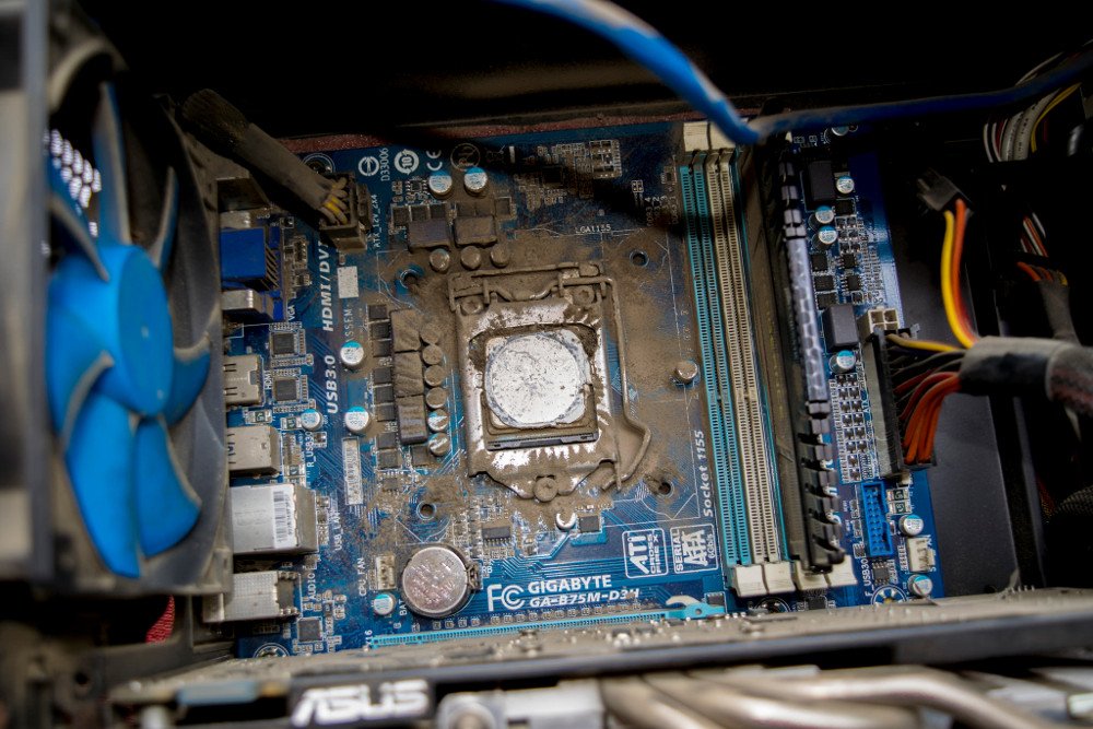 Dust in computer CPU box