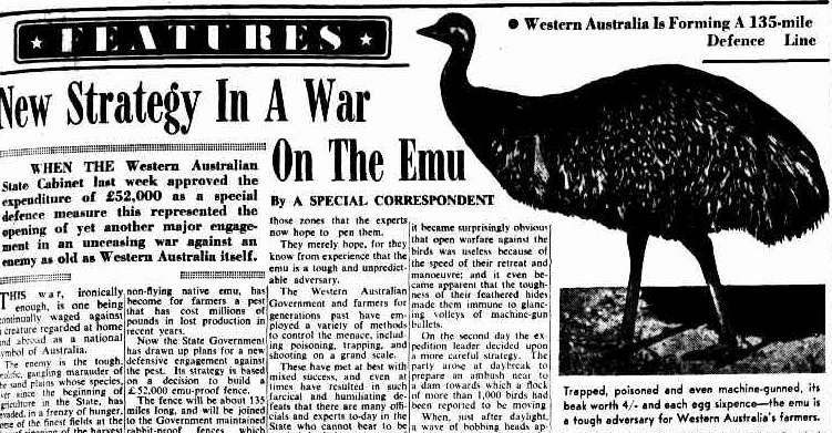 Emu war newspaper