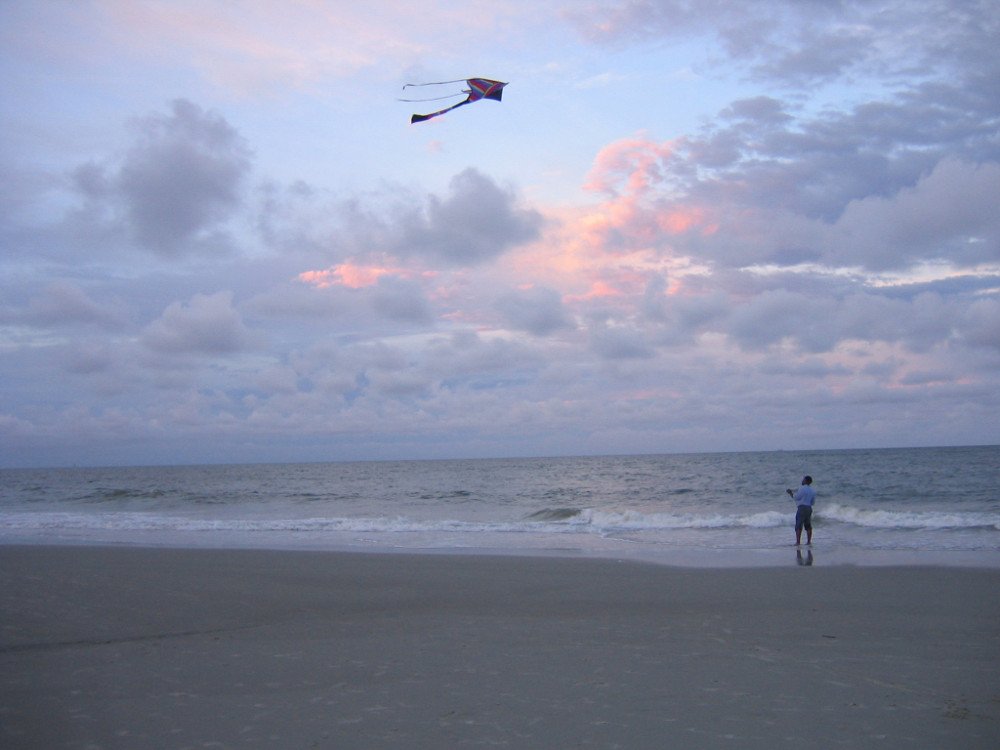 Man flying kites