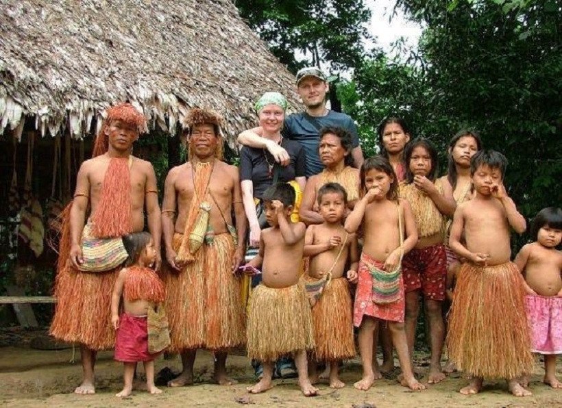 2 americans with piraha tribe of Brazil