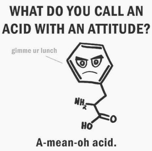 What do ou call an acid with an attitude a mean oh acid monday morning puns meme