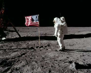 American Buzz Aldrin during the first Moon walk in 1969