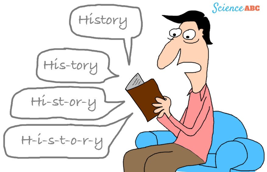 Cartoon man reading history