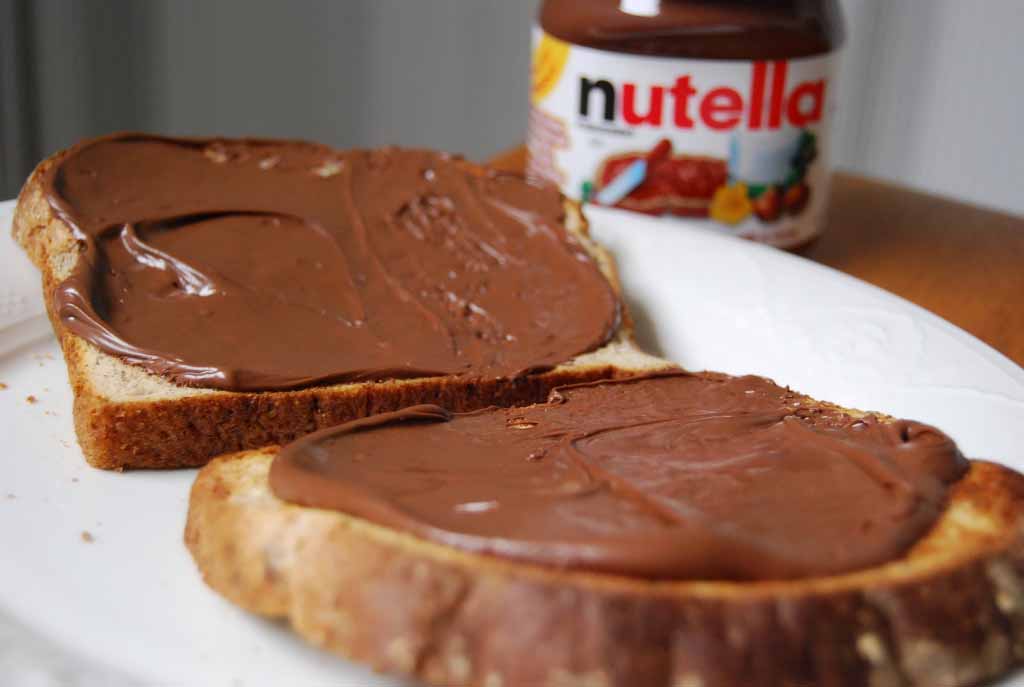 Nutella chocolate on bread