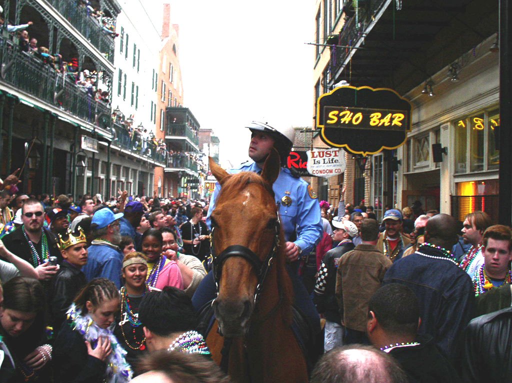 Mounted Police on Bourbon Street Mardi Gras 2003