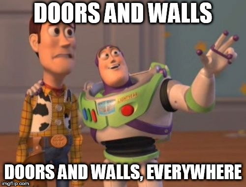 doors and wall everywhere meme