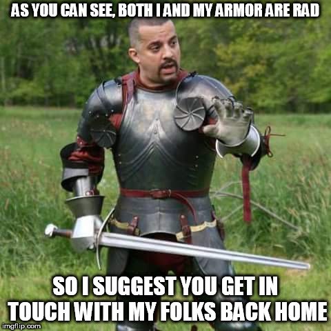 AS YOU CAN SEE, BOTH I AND MY ARMOR ARE RAD meme
