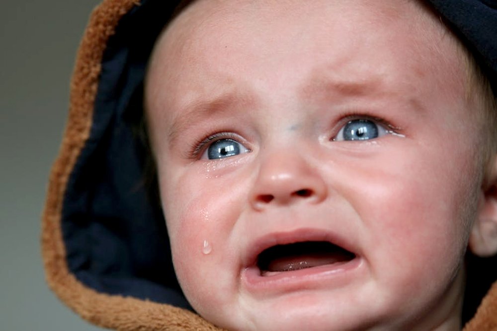 baby crying tears