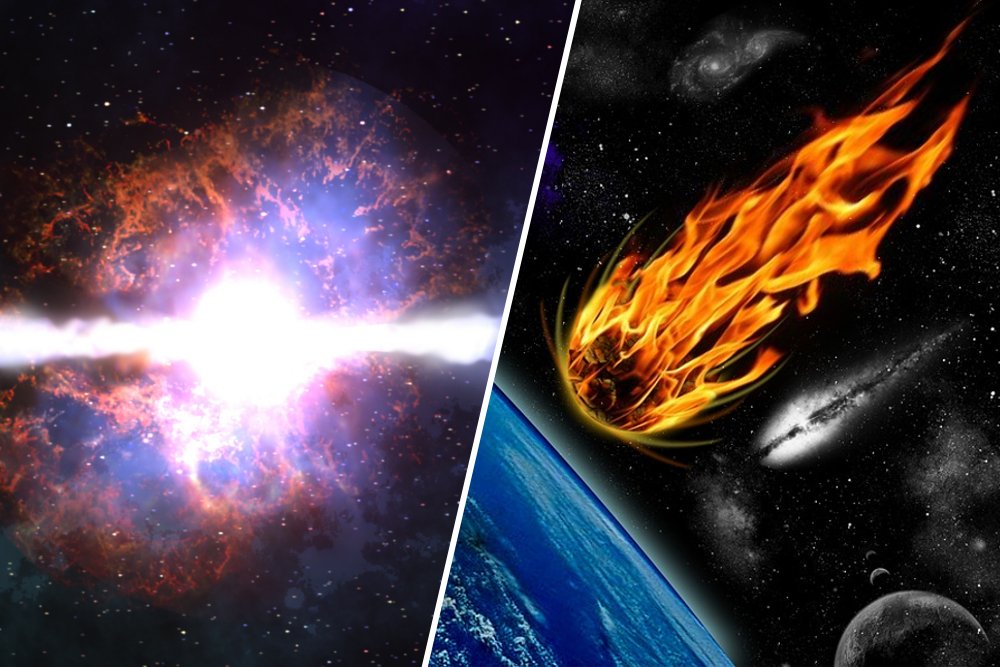 Gamma-ray burst and Meteor strike