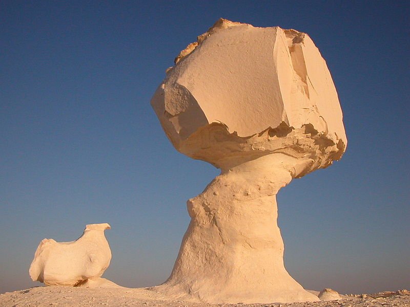 Ventifacts in the White Desert National Park in Egypt