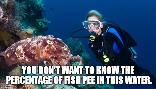 You don't want to know the percentage of fish pee in this water meme
