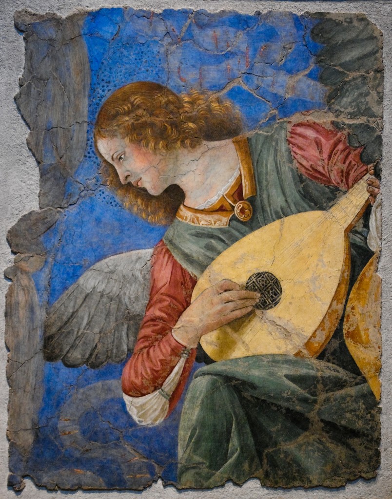 One of the most famous paintings of the angels playing instruments by Melozzo da Forli. Actually in Vatican Museums. - Image( Asier Villafranca)s