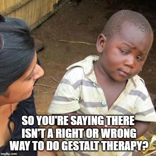 So you're saying there isn't a right or wrong way to do gestalt therapy meme