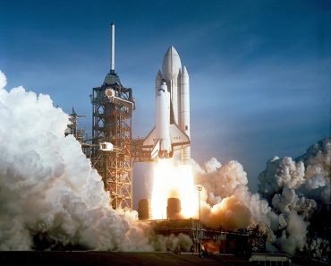 First space shuttle launch on April 12, 1981. Astronauts John Young and Robert Crippen spent 54 hours in Earth orbit( Everett Historical)s
