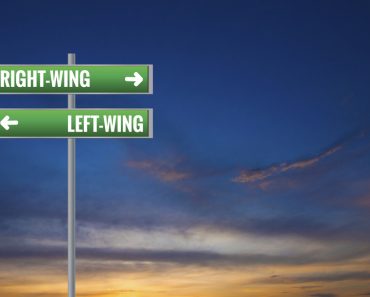 Graphic of a Left-wing and Right-wing Road Signs on Sunset Background - Illustration(Sampien)S