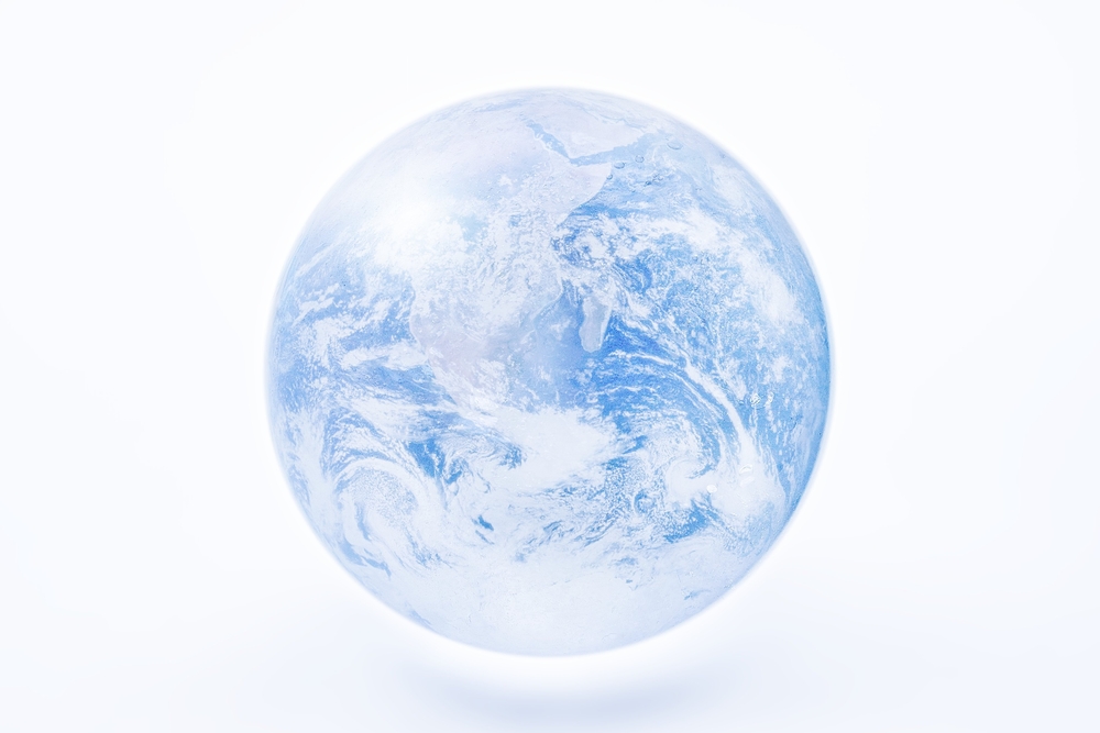 Image of the snowball earth. Elements of this image furnished by NASA. - Illustration( Naoto Shinkai)s