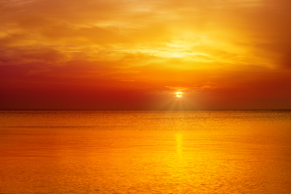 Magic orange sunset over sea - Image(vvvita)s