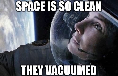 Space is so clean...they vacummed it