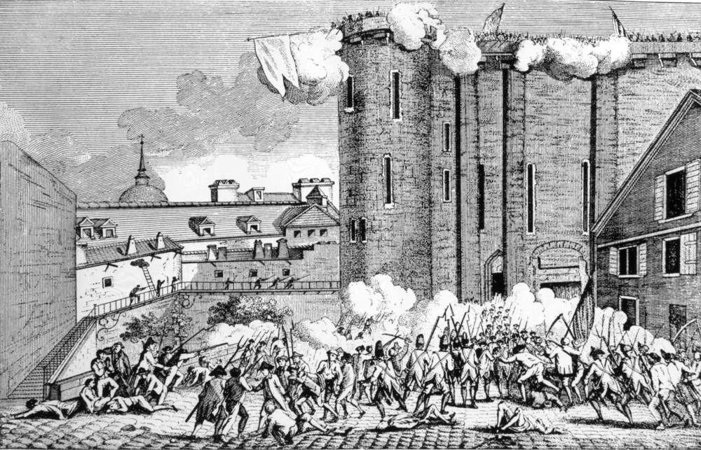 The storming of the Bastille, 1789. - Illustration(Everett Historical)s