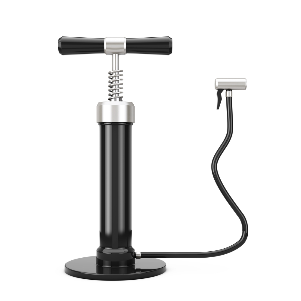 Automobile Black Hand Air Pump on a white background(doomu)s