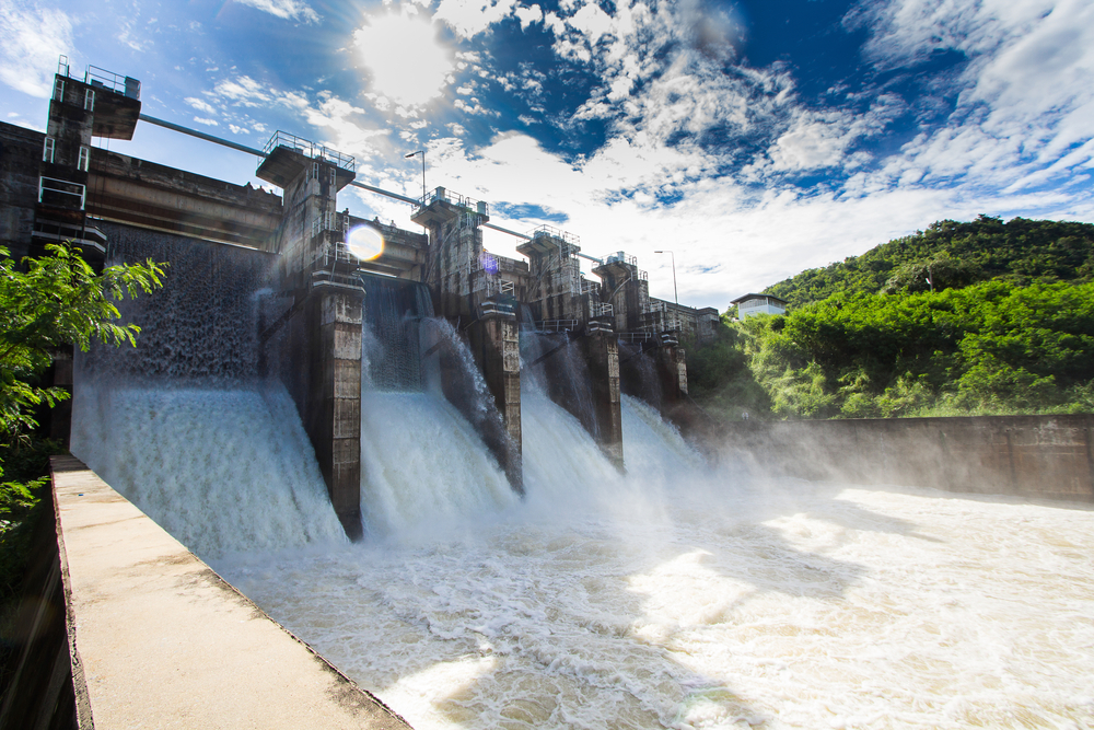 Dam water release,The excess capacity of the dam until spring-way overflows. - Image(NaMo Stock)s