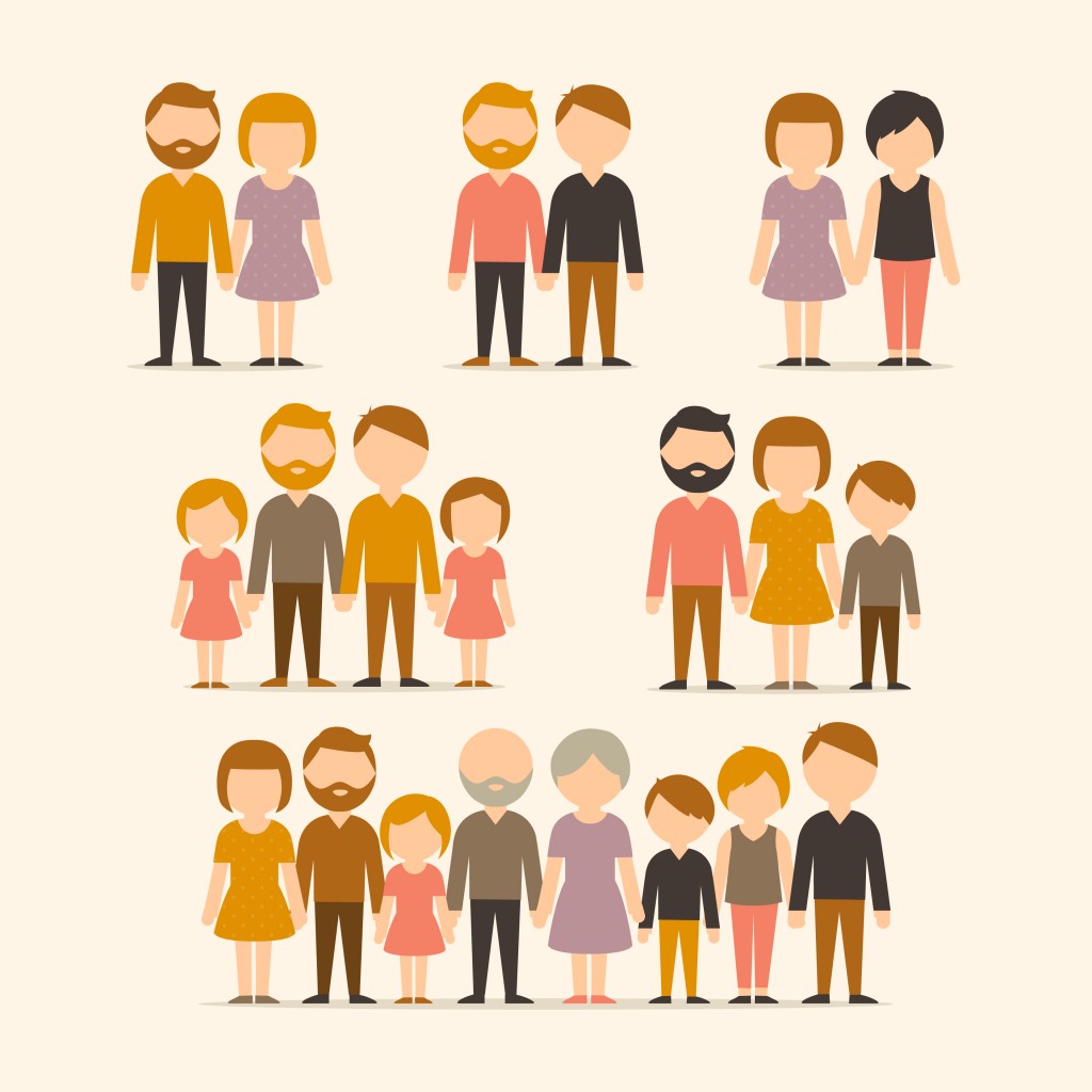 Different types of families. Set vector - Vector(TaLyDes)s