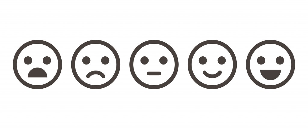 Iconic illustration of satisfaction level. Range to assess the emotions of your content( Lyudmyla Kharlamova)s
